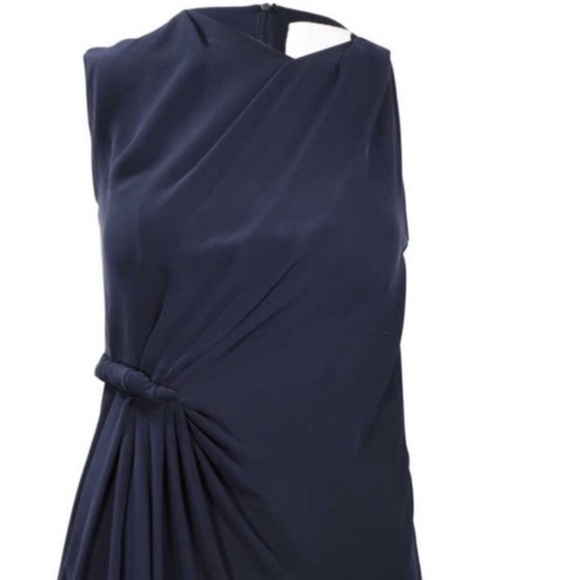 3.1 PHILLIP LIM Navy Blue Asymmetrically Draped  Sleeveless Mini Dress Size 4 - Picture 7 of 10